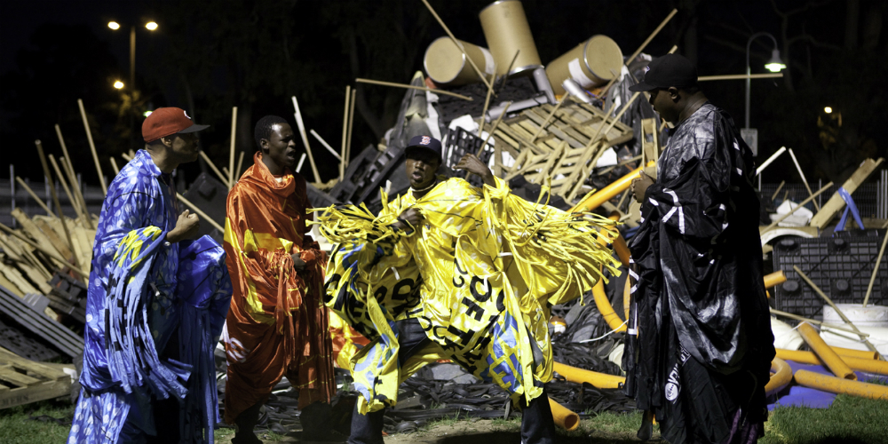Ash Keating, Activate 2750, 2009. ‘The Uprising’ krumping performance, Penrith City Cultural Precinct, 5th March. Commissioned by C3West with SITA Environmental Solutions. Photograph: Alex Kershaw, © the artist. Image courtesy of the artist.